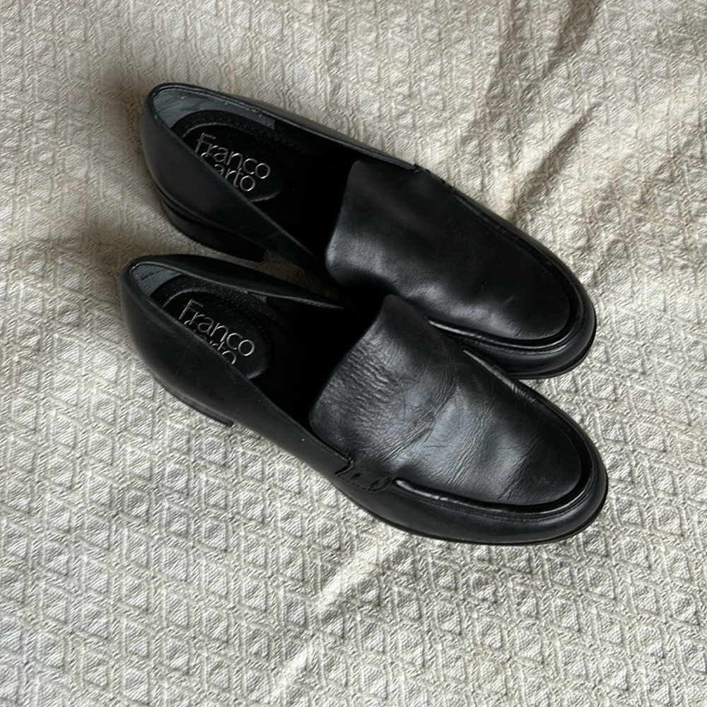 Franco Sarto loafers black leather size 7